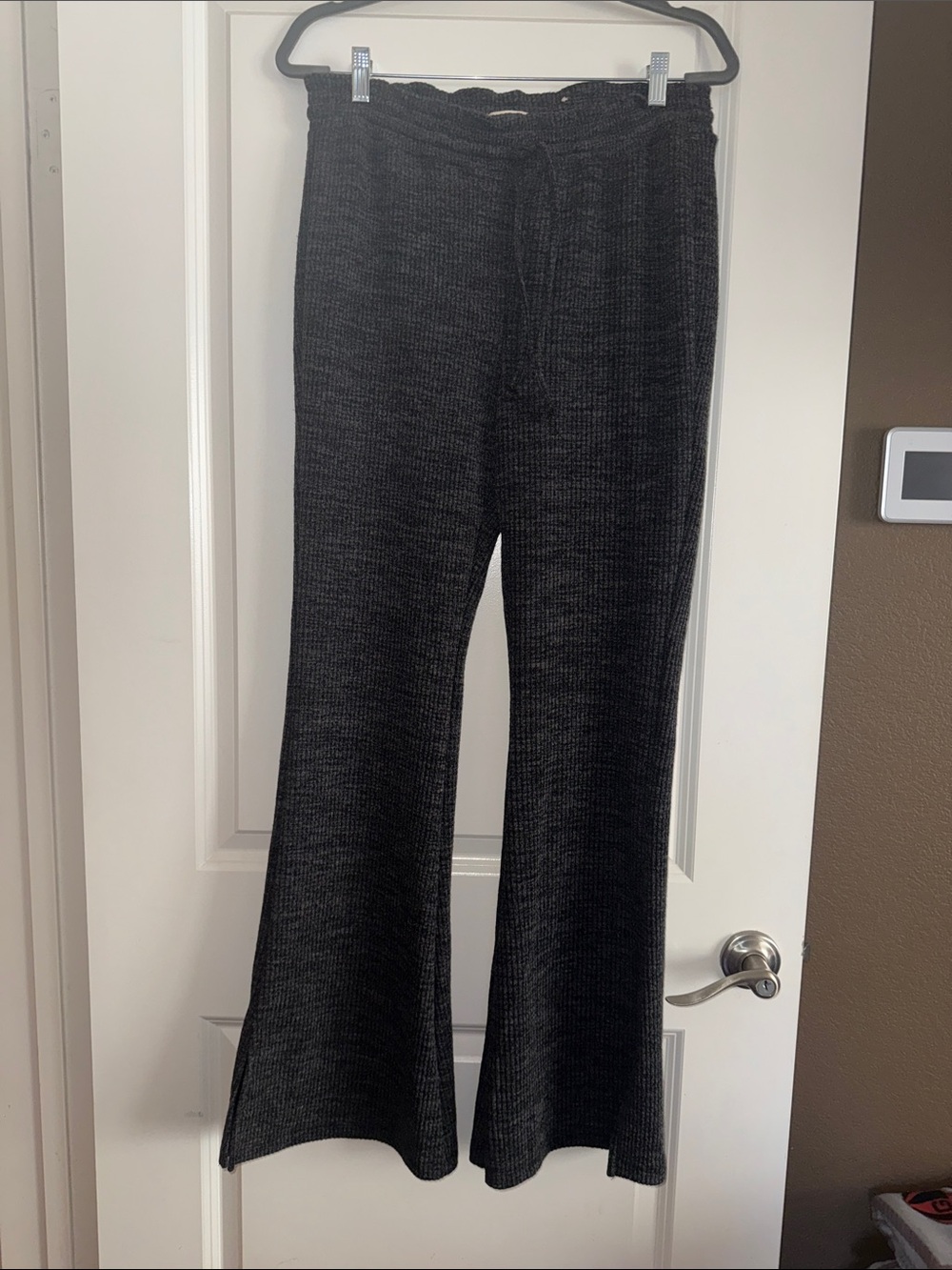 SO Wide Leg Knit Pants in Charcoal Gray